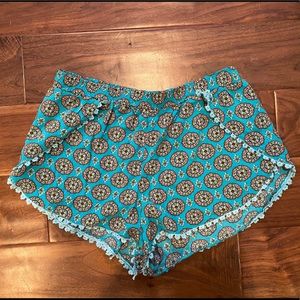 LF Teal Printed Shorts